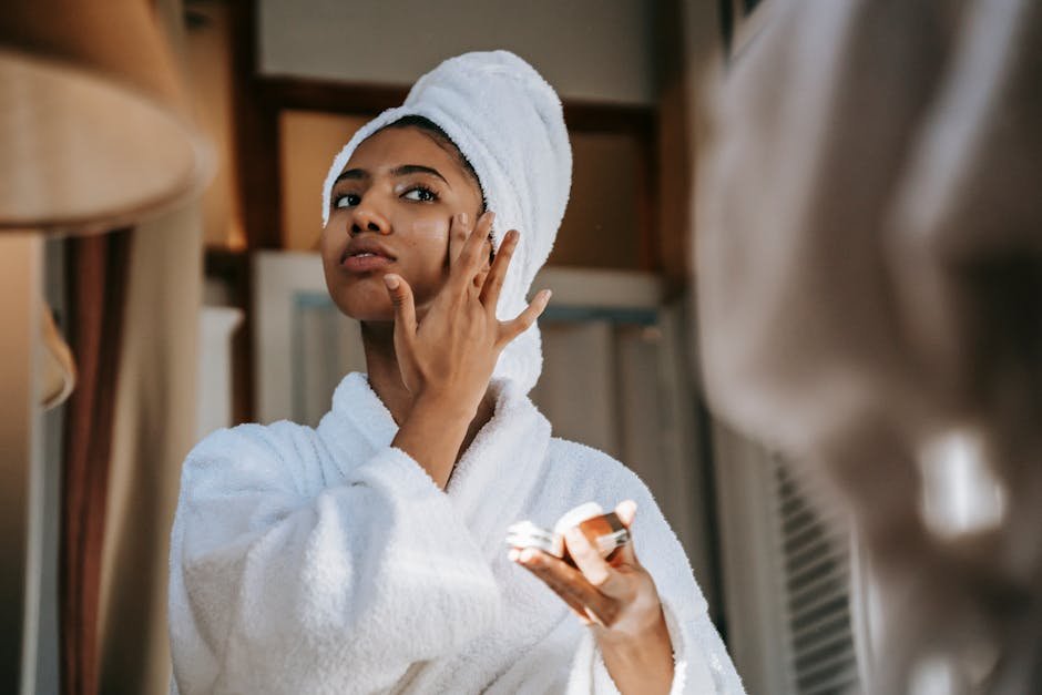 Simple morning skincare routine with natural products